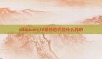 windows10系统格式是什么样的