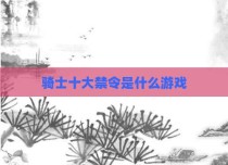 骑士十大禁令是什么游戏