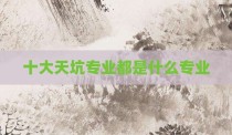 十大天坑专业都是什么专业