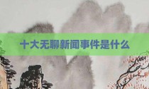 十大无聊新闻事件是什么