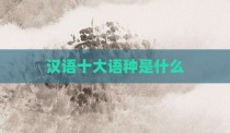 汉语十大语种是什么