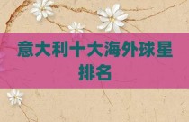 意大利十大海外球星排名