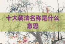 十大戟法名称是什么意思