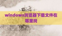 windows浏览器下载文件在哪里找