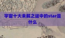 宇宙十大未解之谜中的star是什么