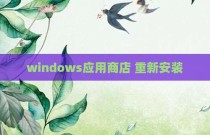 windows应用商店 重新安装