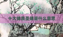 十大体质圣体是什么意思