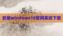 安装windows10官网系统下载