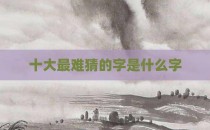 十大最难猜的字是什么字