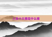 人生十大痛是什么痛