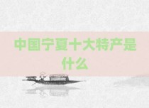 中国宁夏十大特产是什么