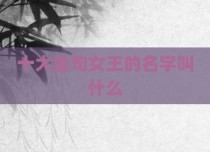 十大金句女王的名字叫什么