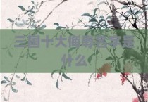三国十大侮辱名字是什么