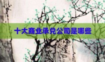 十大商业承兑公司是哪些