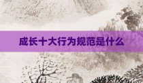 成长十大行为规范是什么