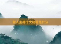 新人主播十大秘籍是什么
