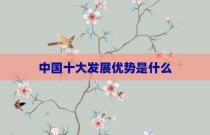 中国十大发展优势是什么