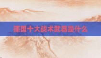 德国十大战术武器是什么