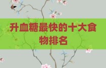 升血糖最快的十大食物排名