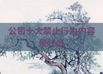 公司十大禁止行为内容是什么