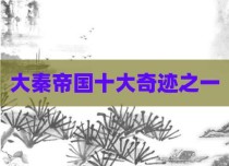 大秦帝国十大奇迹之一