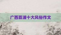 广西荔浦十大风俗作文