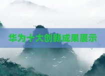 华为十大创新成果展示