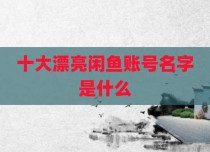 十大漂亮闲鱼账号名字是什么
