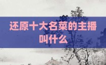 还原十大名菜的主播叫什么