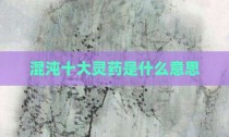 混沌十大灵药是什么意思