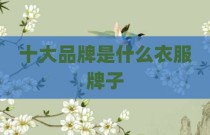 十大品牌是什么衣服牌子
