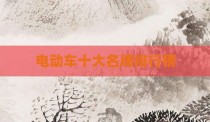 电动车十大名牌排行榜