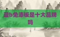 蓝b免漆板是十大品牌吗