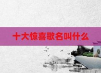 十大惊喜歌名叫什么