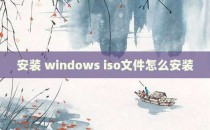 安装 windows iso文件怎么安装