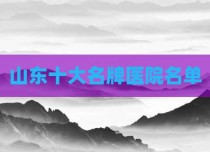 山东十大名牌医院名单