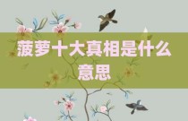 菠萝十大真相是什么意思