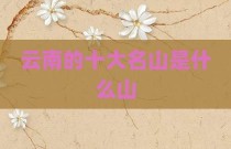 云南的十大名山是什么山