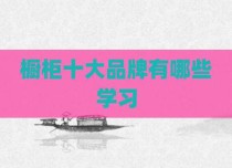 橱柜十大品牌有哪些学习
