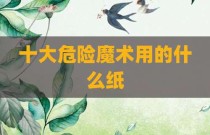 十大危险魔术用的什么纸