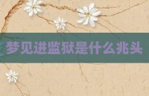 梦见进监狱是什么兆头