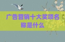 广告营销十大奖项名称是什么