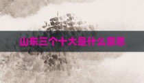 山东三个十大是什么意思