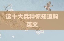 这十大兵种你知道吗英文