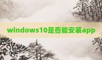 windows10是否能安装app