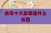 去年十大发明是什么东西