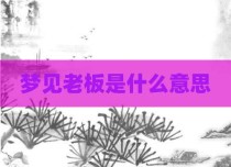 梦见老板是什么意思