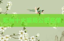 郑州十大骗局公司名单