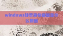 windows转苹果快捷键是什么原因
