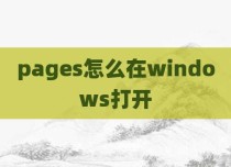 pages怎么在windows打开